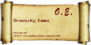 Oravszky Emma névjegykártya